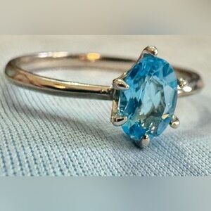 Vibrant Swiss Blue Topaz Sterling Silver Ring (8)
